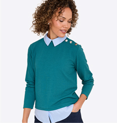 Mock Shirt Top - LU270